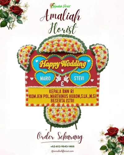 Karangan Papan Bunga Pernikahan di Losung